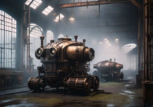 Abandoned Steampunk Robot Factory